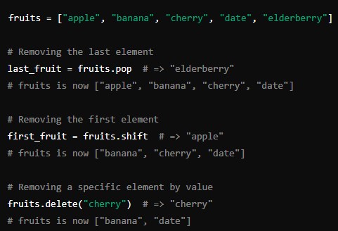 Basic Array Operations in Ruby