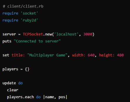 Creating a Networked Multiplayer Game in Ruby